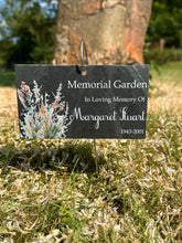 Memorial Garden slate plaque with hanging hook