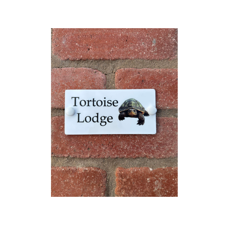 Acrylic house sign tortoise small