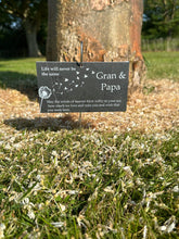 Dandelion Memorial Garden slate plaque with hanging hook