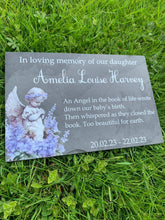 An angel in the book of life memorial plaque