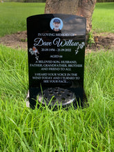 Robin with photo temporary headstone with Base