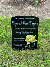 Yellow rose temporary headstone