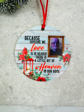 THIS ITEM CANNOT BE PERSONALISED WITH WORDING BOGOF because someone we love Christmas bauble