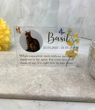 Floral Pet memorial acrylic block