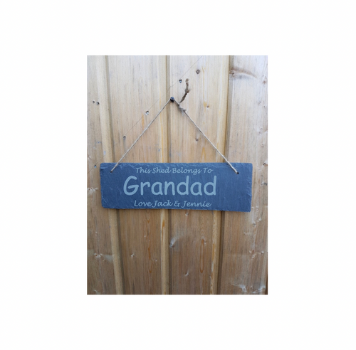 This shed garden slate sign