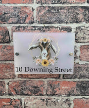 Floral goat acrylic house sign