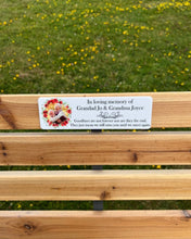 Acrylic poppy wreath bench memorial plaque