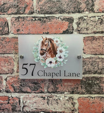 Floral horse acrylic house sign