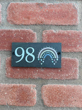 Number slate house sign rainbow small