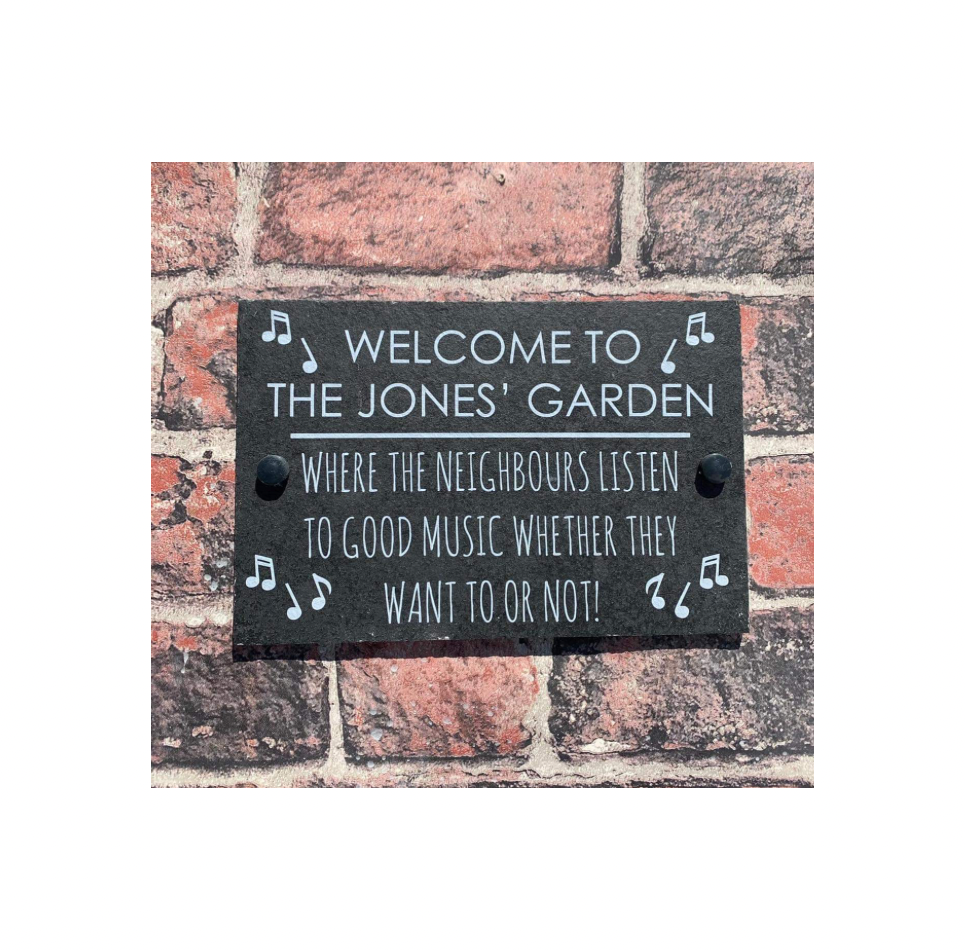 Welcome to Garden slate sign