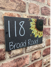 Sunflower slate house sign