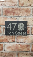 English rose slate house sign