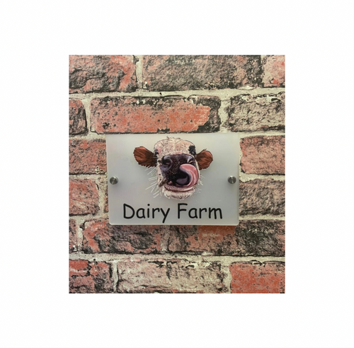 Funny cow acrylic house sign