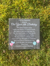 Balloon Birthday memorial plaque