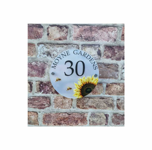 Sunflower acrylic house sign