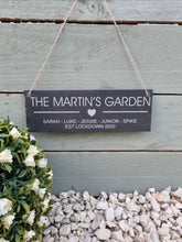Family garden slate sign