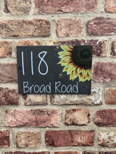 Sunflower slate house sign