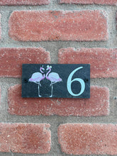 Number slate house sign flamingo small
