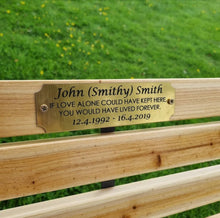 If love could have bench memorial plaque