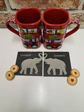 Elephant 2x slate name coasters