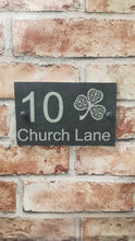 Celtic clover slate house sign