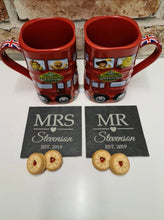 Mr & Mrs slate name coasters