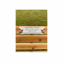 Acrylic tulip bench memorial plaque