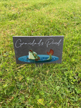 Garden pond slate sign
