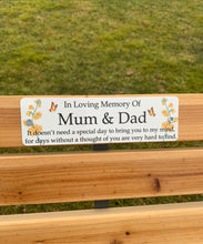 Acrylic yellow floral  bench memorial plaque