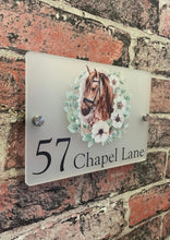 Floral horse acrylic house sign