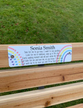 Acrylic rainbow bench memorial plaque