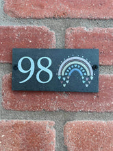 Number slate house sign rainbow small