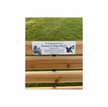 Acrylic hummingbird bench memorial plaque